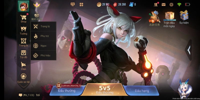 Liên Quân Mobile - Hướng Dẫn Tham Gia Giải Trí Kinh Điển 5 Những tính năng cơ bản tại giao diện nền của Liên quân